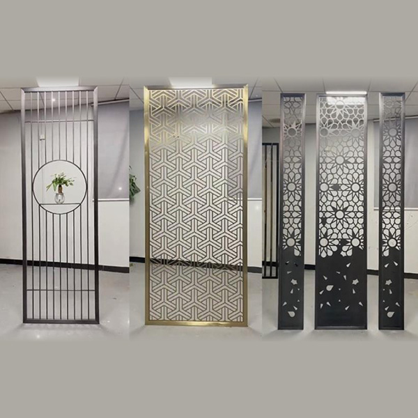 不銹鋼屏風隔斷鏤空格柵客廳方通背景墻(圖1) 不銹鋼屏風隔斷鏤空格柵客廳方通背景墻(圖1)